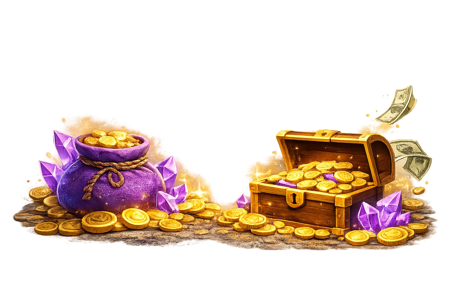 Treasure chest coins